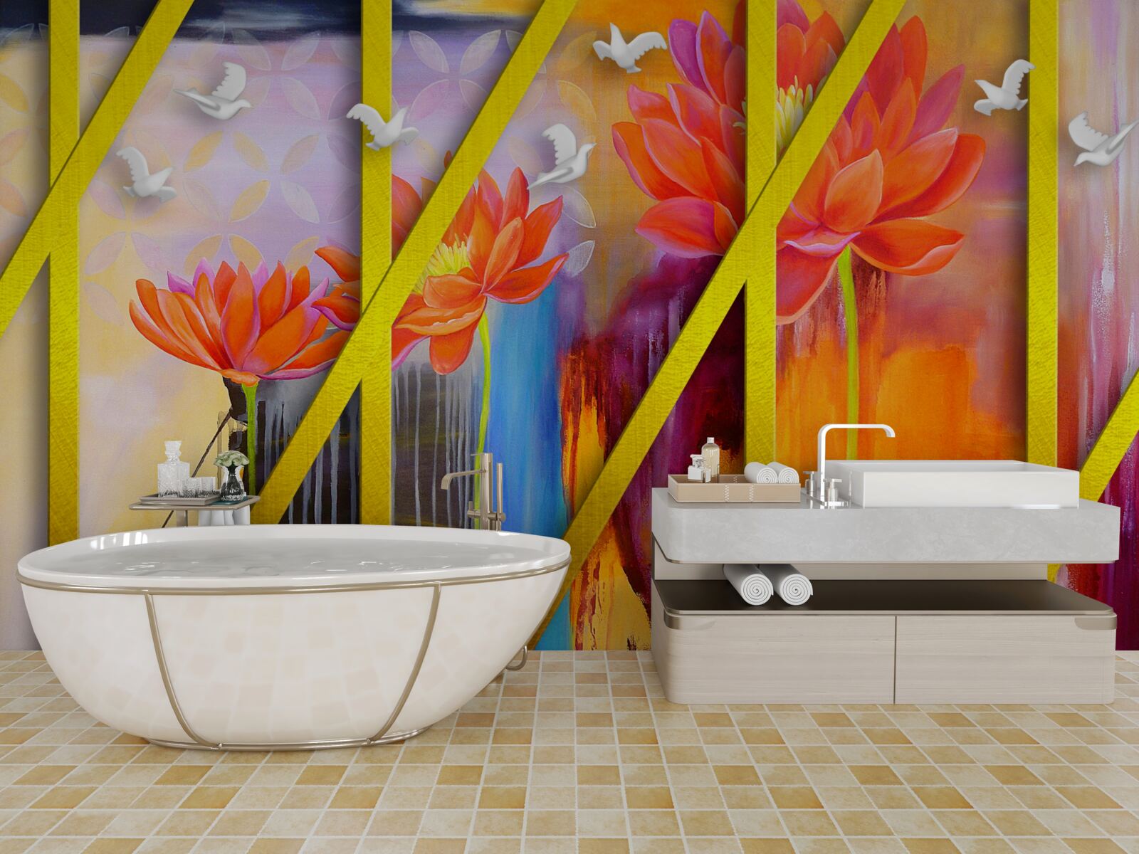 Фотошпалери абстракція вогняного кольору