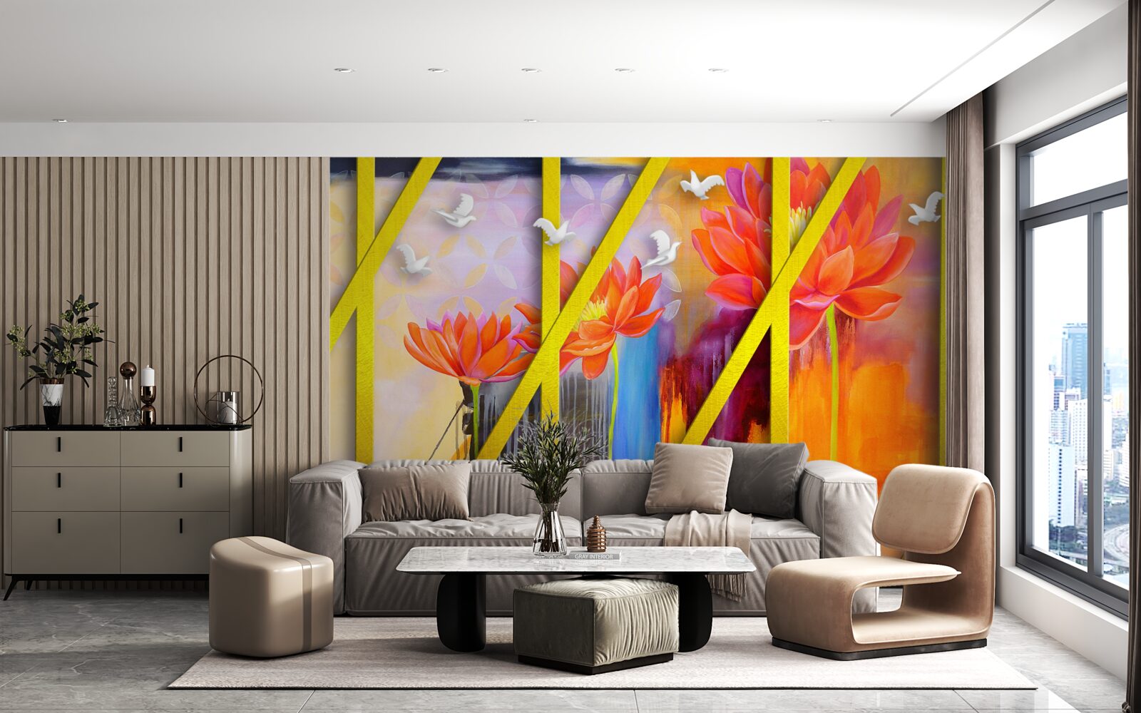 Фотошпалери абстракція вогняного кольору