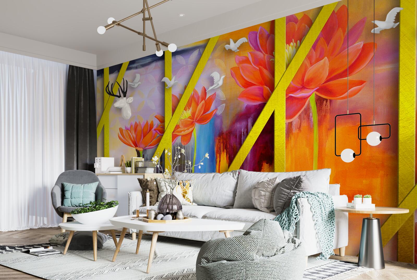 Фотошпалери абстракція вогняного кольору