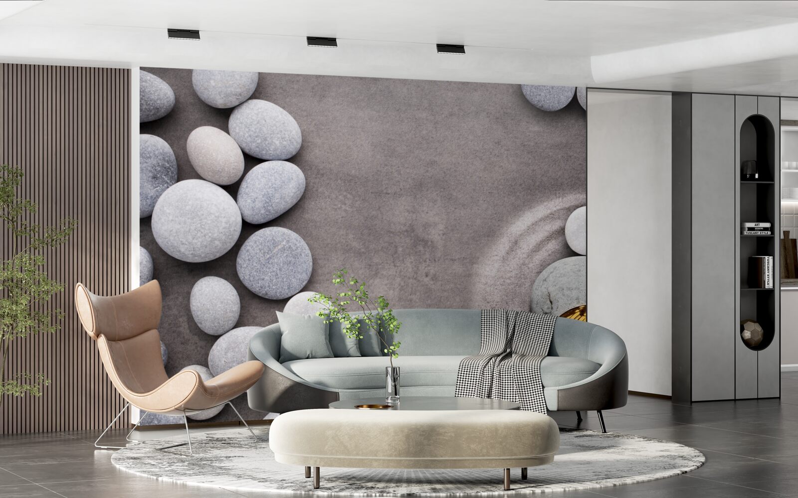 Фотошпалери метелик сидить на камені біля ставка