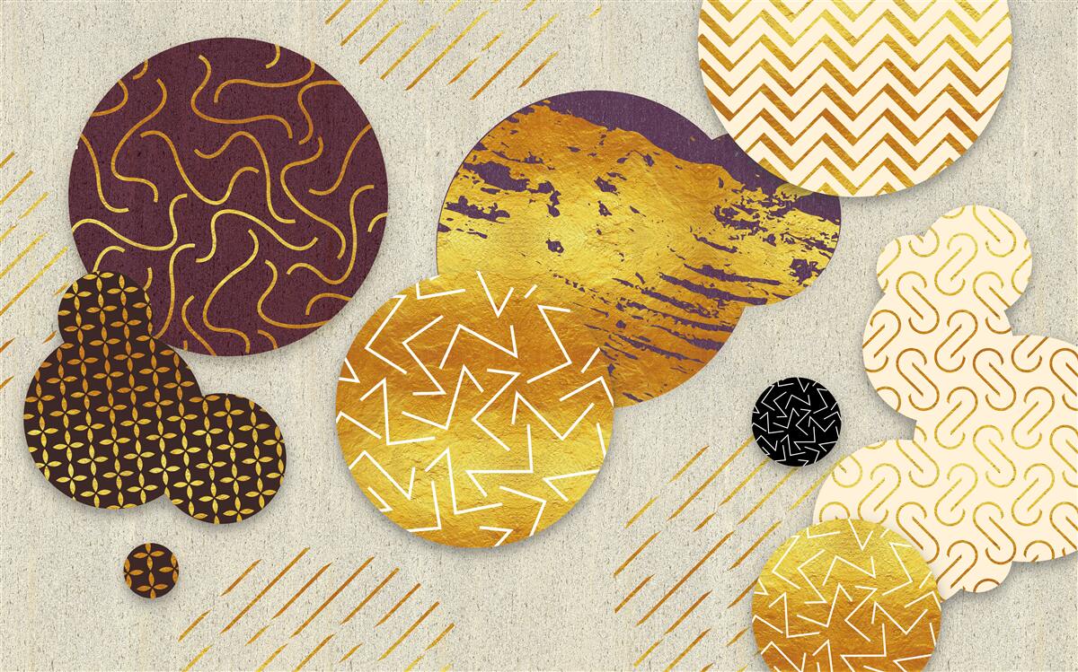 Фотошпалери абстрактні картини у відтінках коричневого та фіолетового