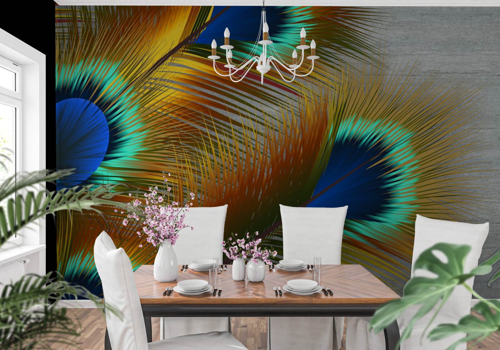 Фотошпалери пишне павине пір'я