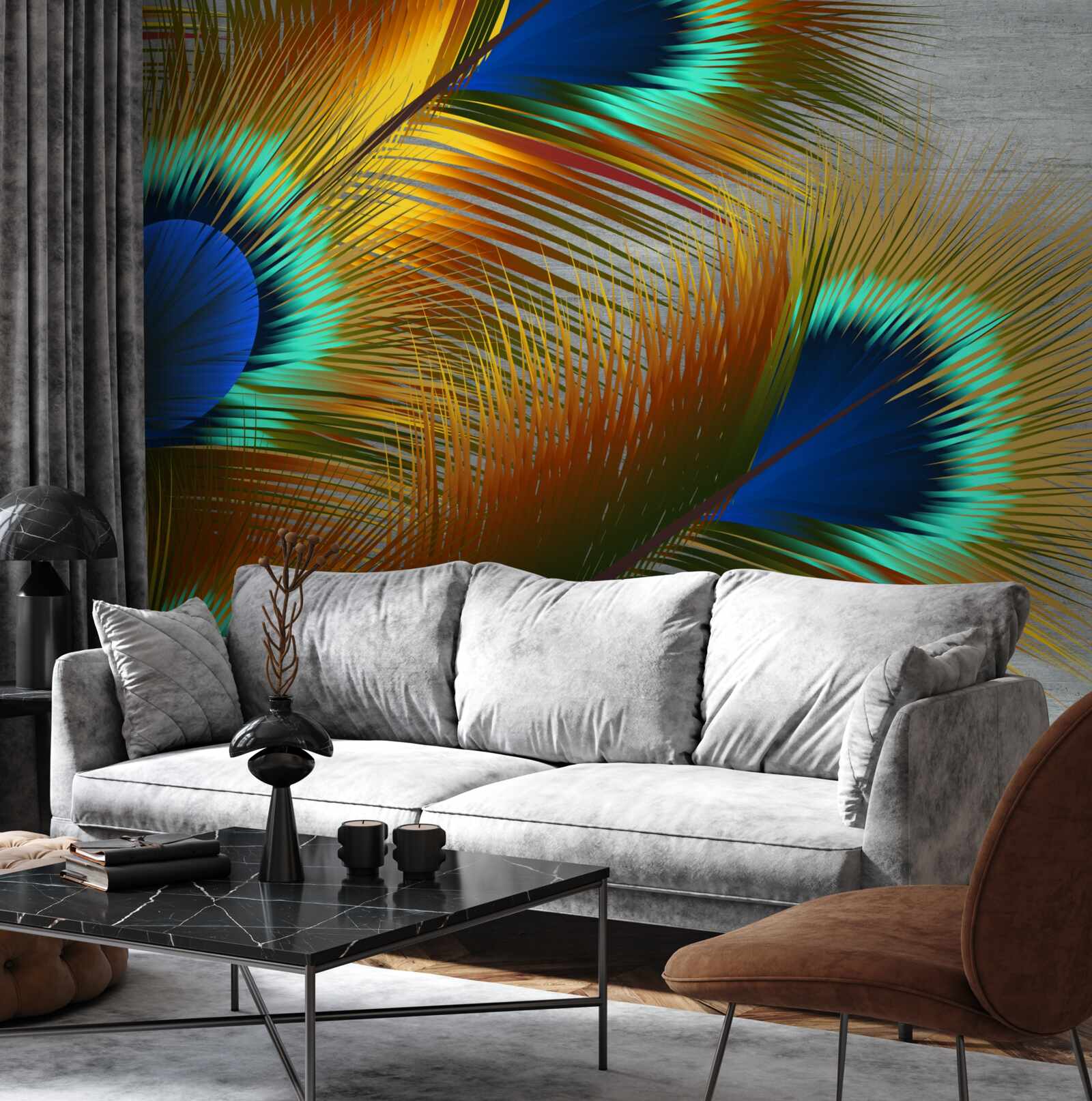 Фотошпалери пишне павине пір'я