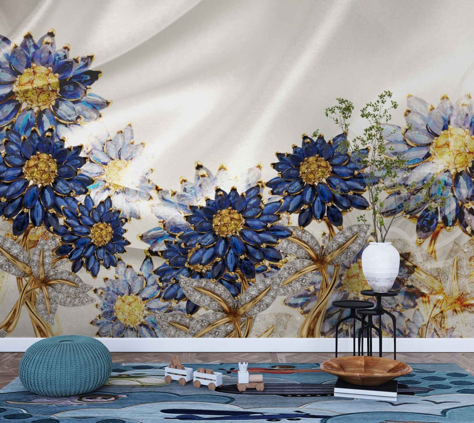 Фотошпалери дивовижні сапфірові квіти