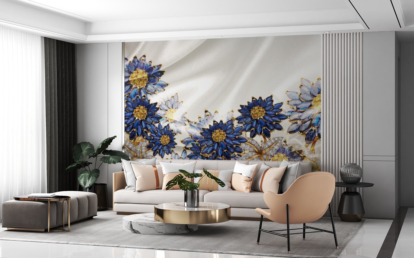 Фотошпалери дивовижні сапфірові квіти