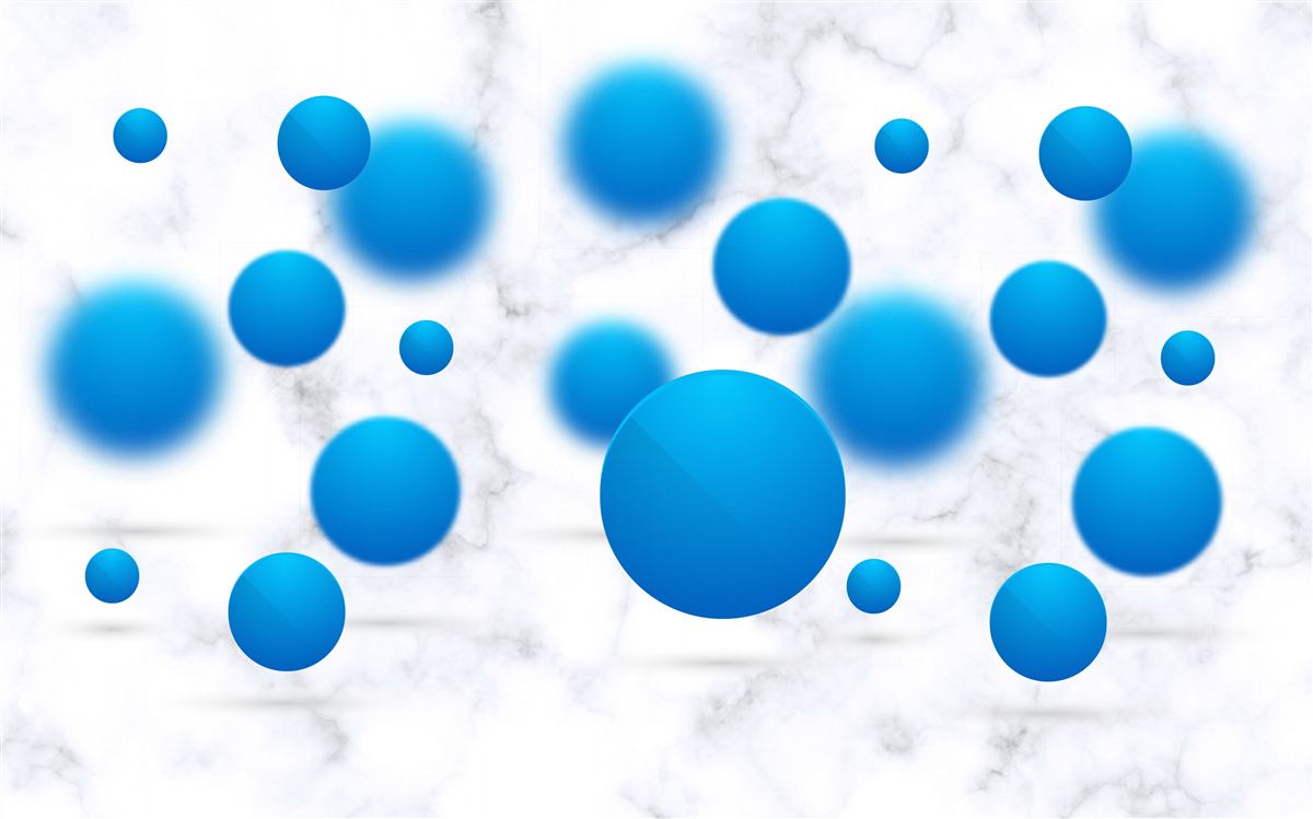 Фотошпалери сині кола, що плавають у повітрі