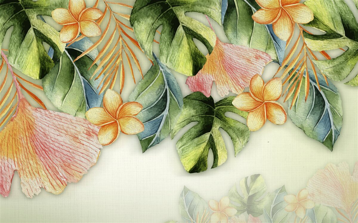 Фотошпалери барвисте листя з тропіків