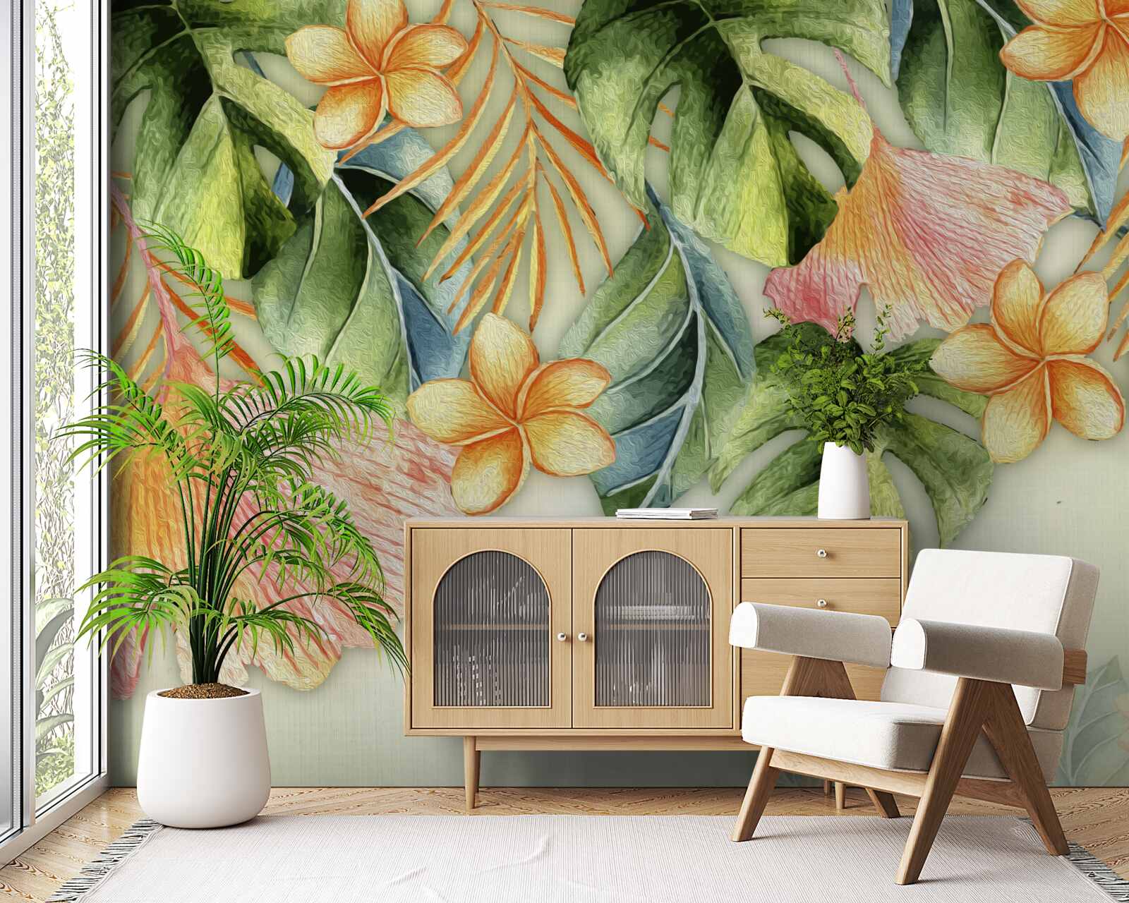 Фотошпалери барвисте листя з тропіків