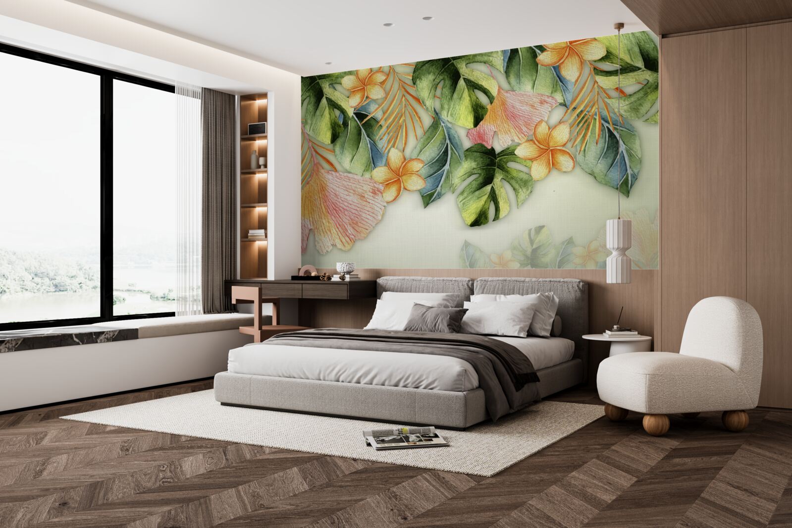 Фотошпалери барвисте листя з тропіків