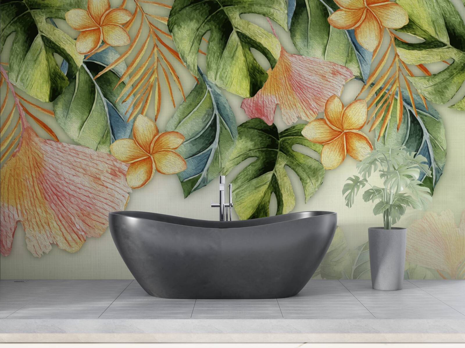 Фотошпалери барвисте листя з тропіків