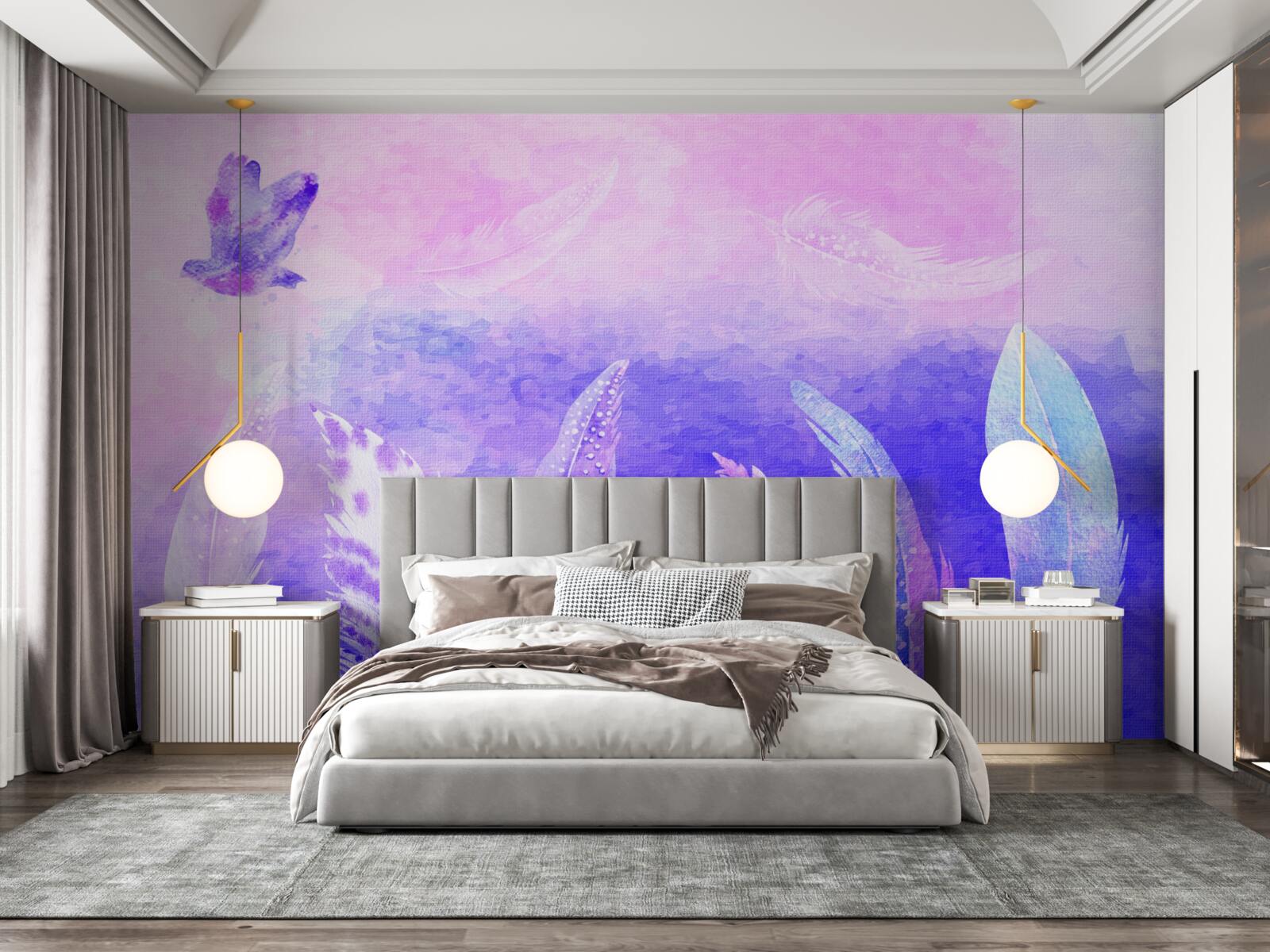 Фотошпалери птах, що летить над пір'ям