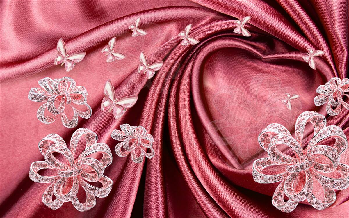 Фотошпалери квіткові прикраси на шовку