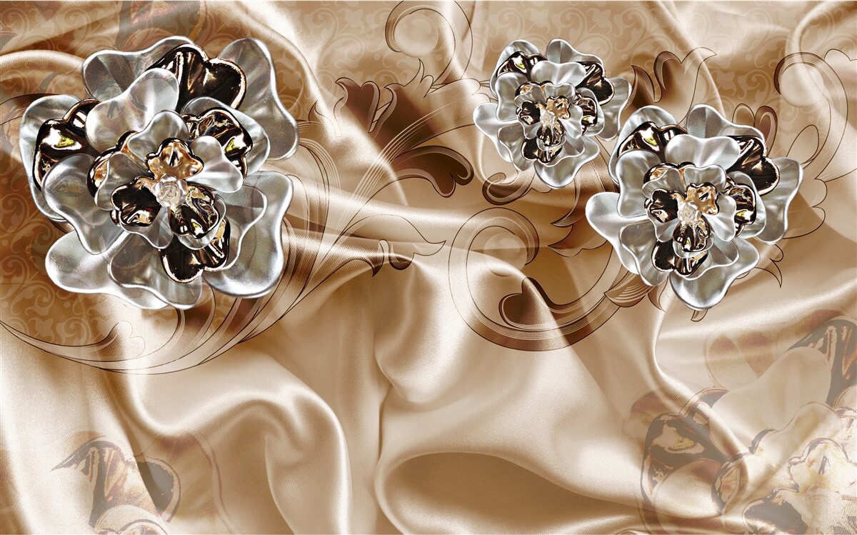 Фотошпалери чаклунська гра зі стразами на персиковому шовку