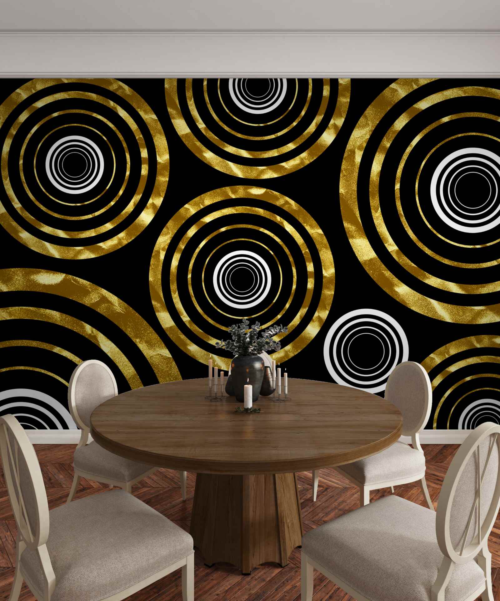 Фотошпалери каблучки із золота з білим центром