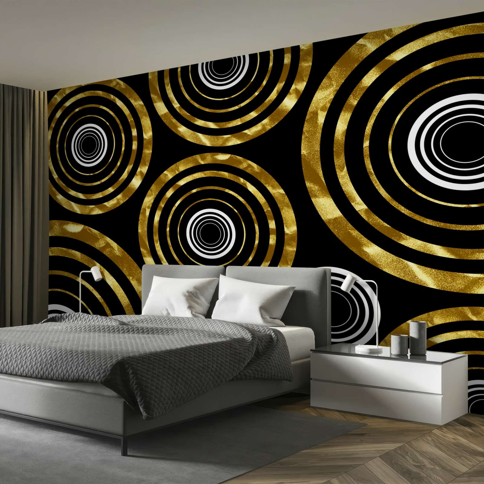 Фотошпалери каблучки із золота з білим центром