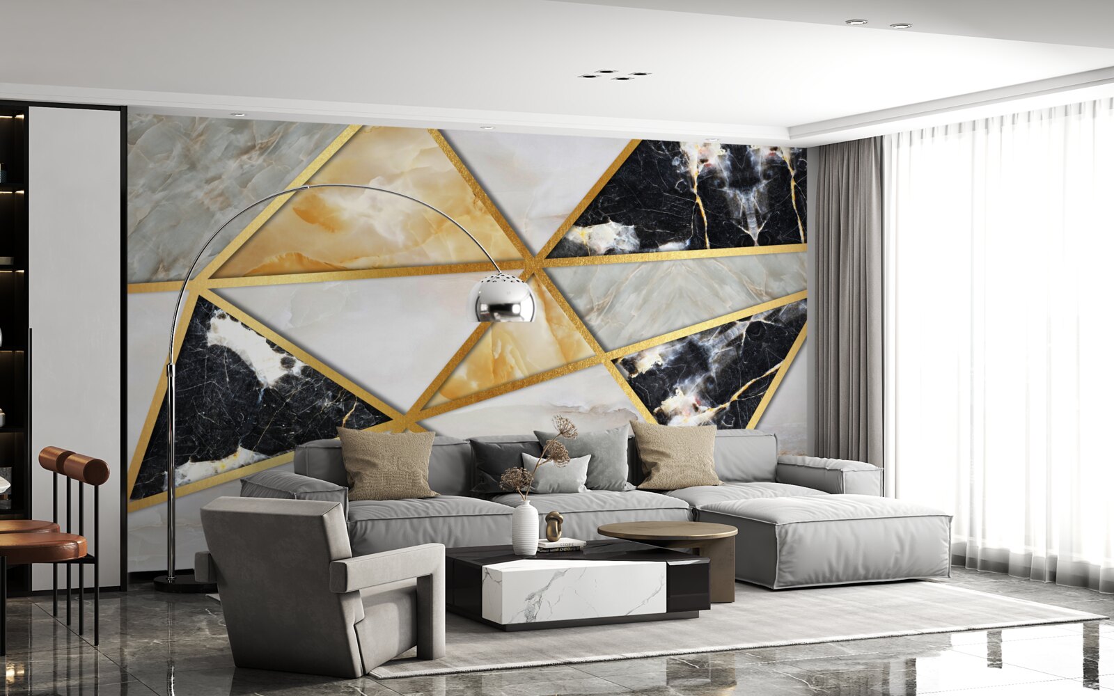 Фотошпалери мармурове тло з геометричним візерунком