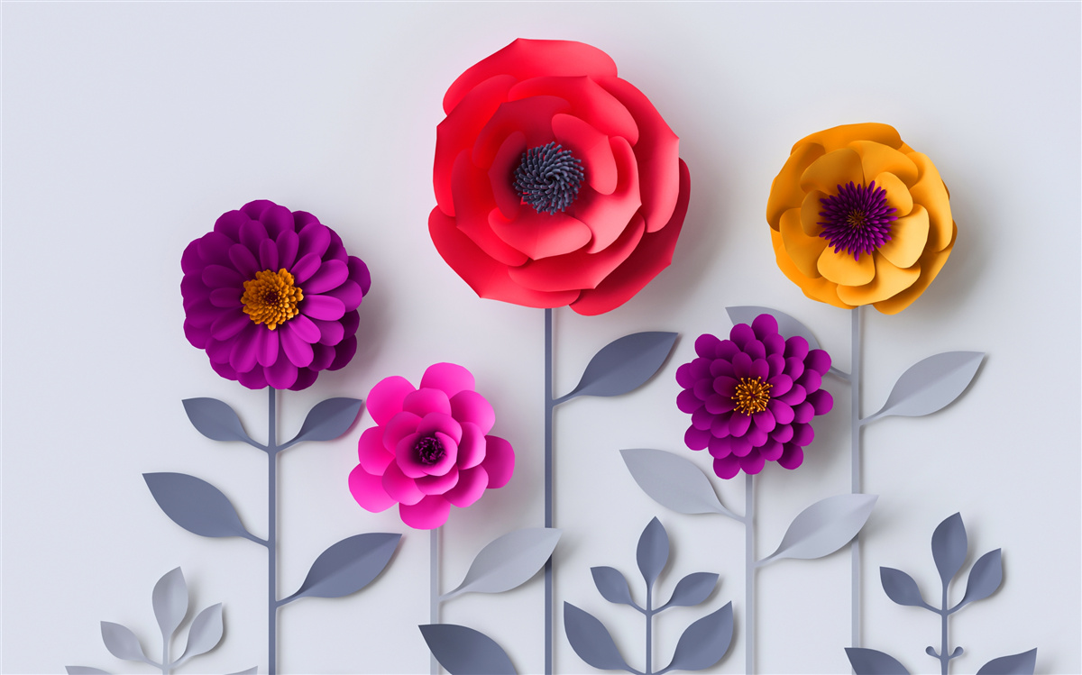 Фотошпалери різнокольорові квіти