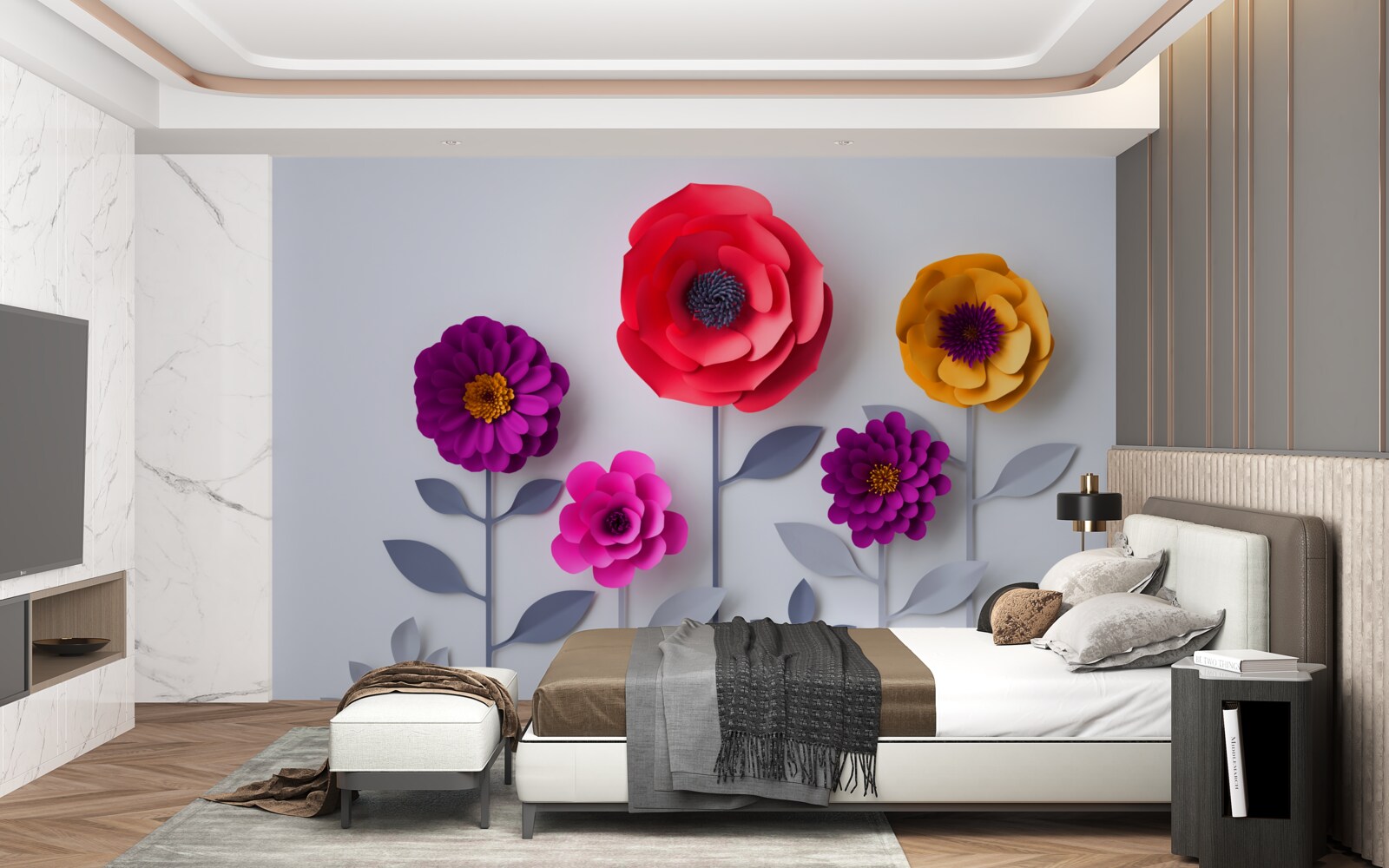 Фотошпалери різнокольорові квіти