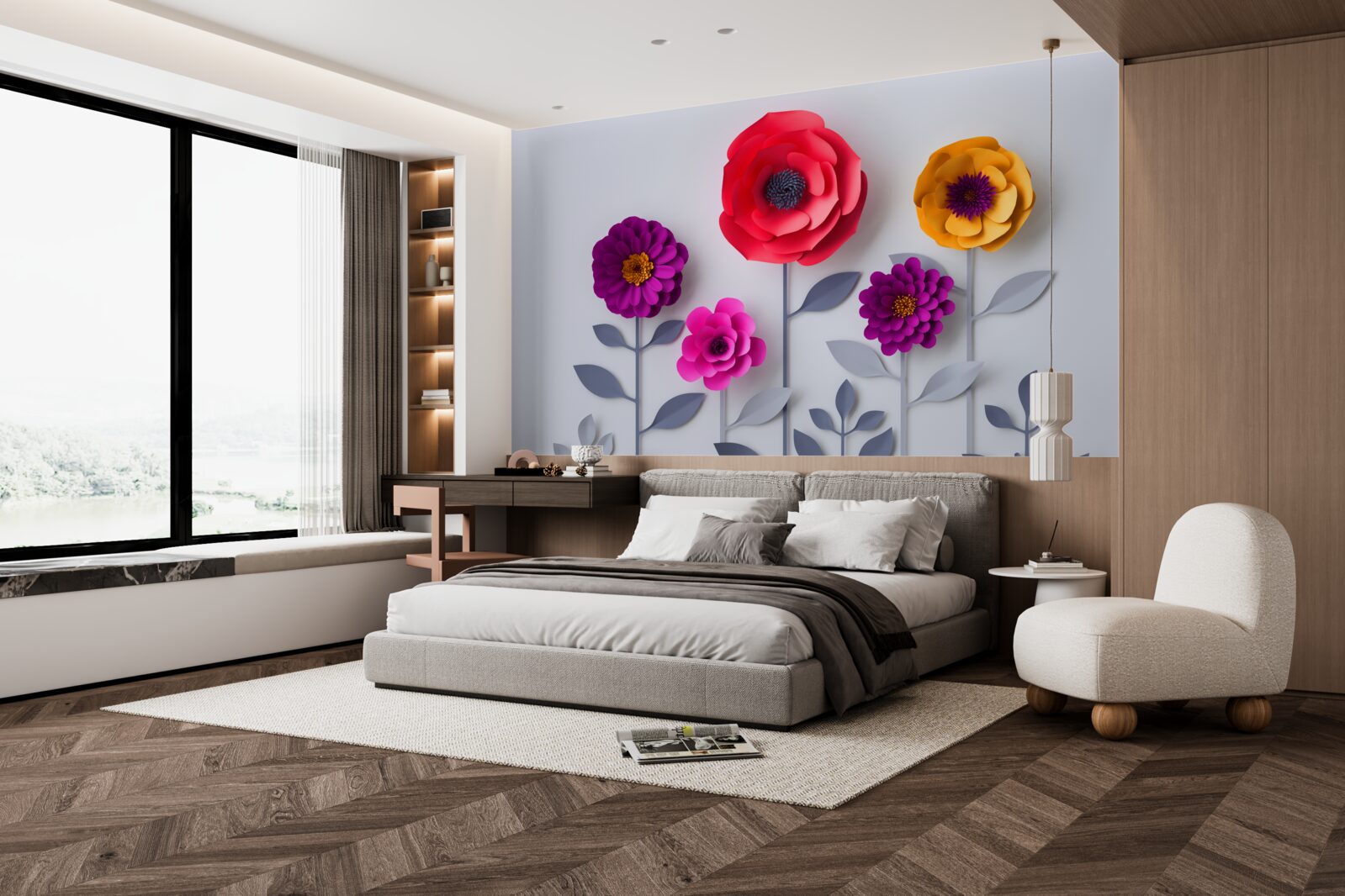 Фотошпалери різнокольорові квіти