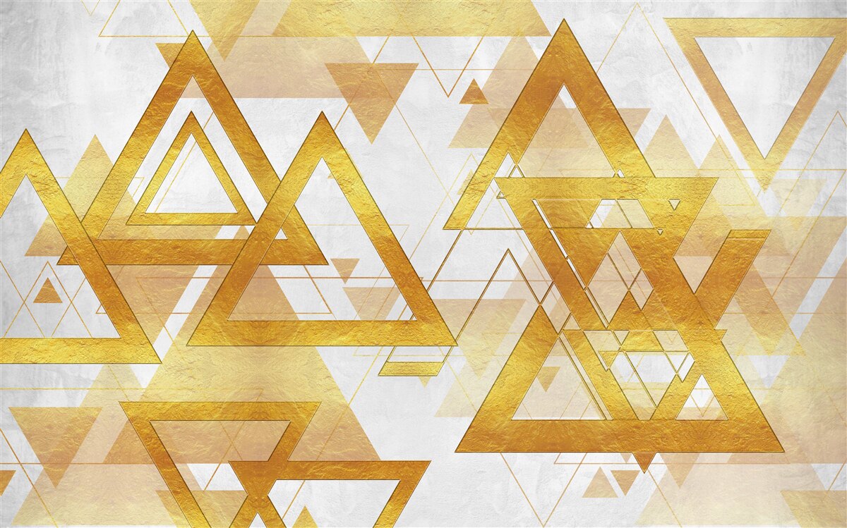 Фотошпалери маса золотих трикутників