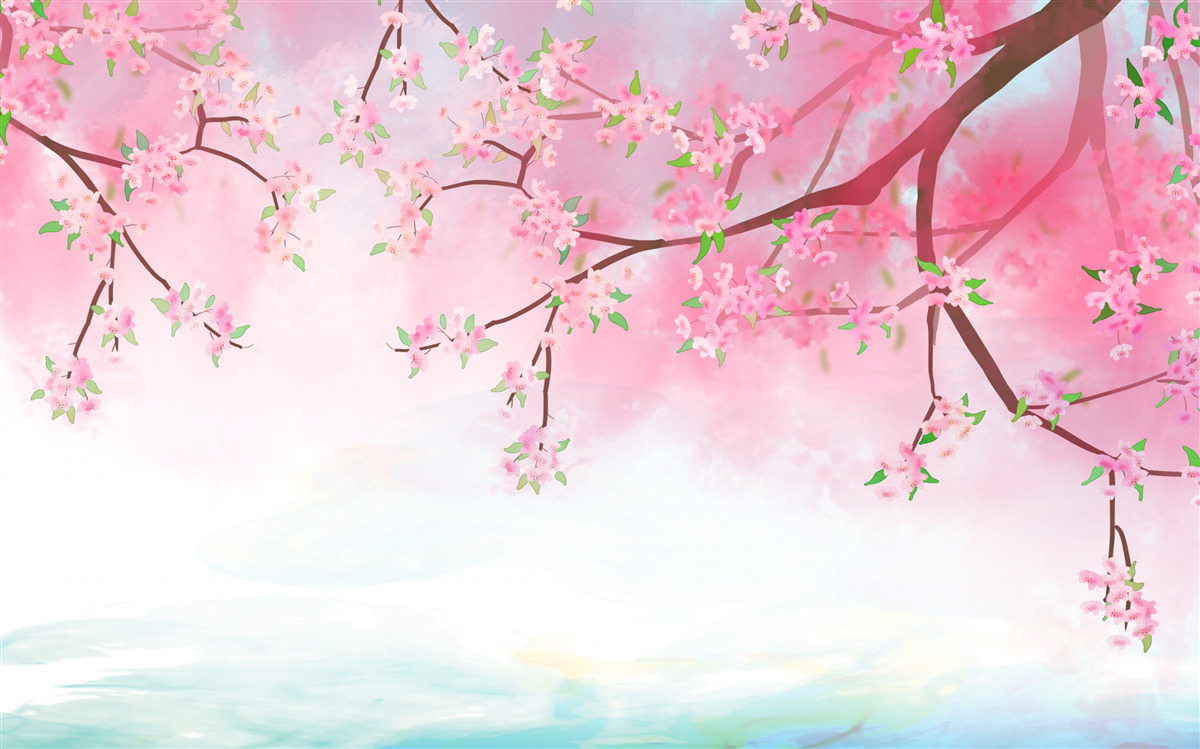 Фотошпалери на гілках дерев розпускаються квіти троянд