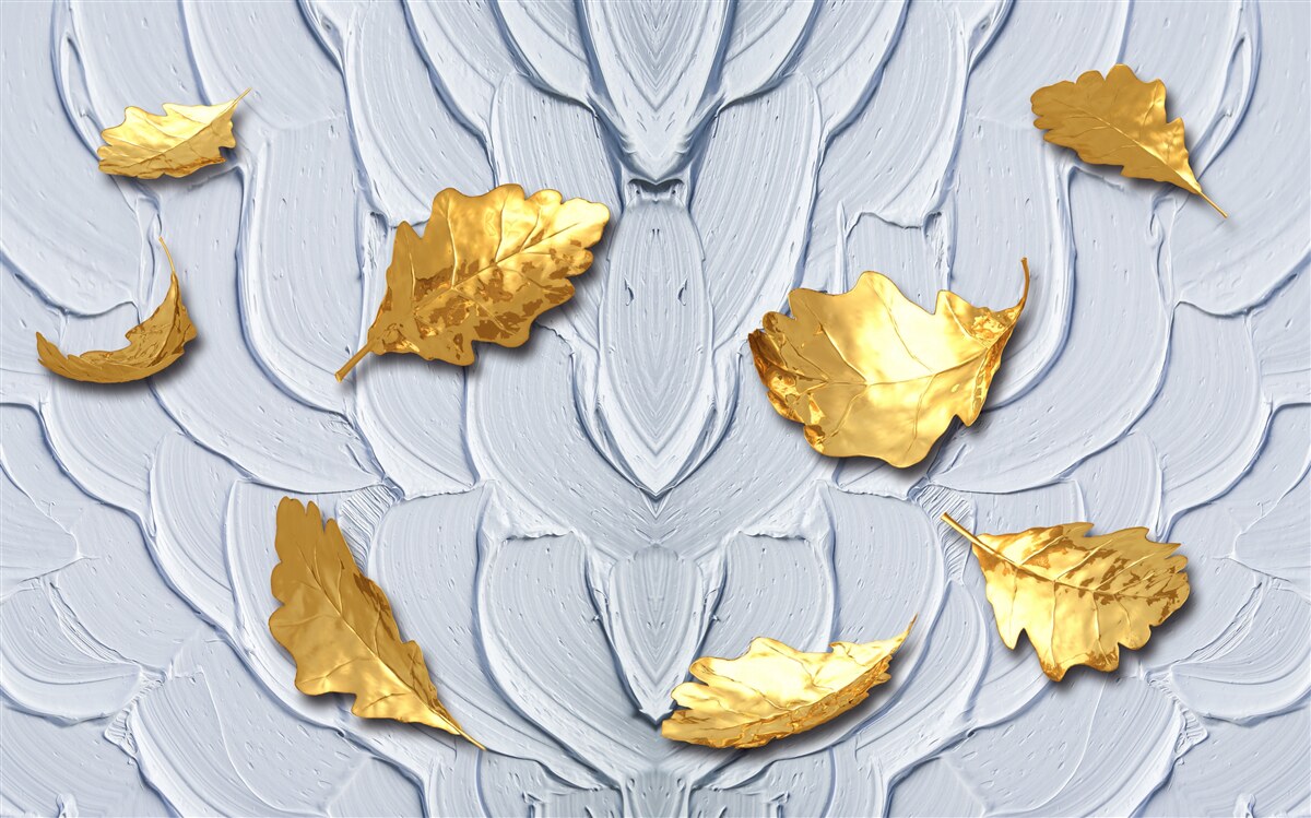 Фотошпалери на поверхні води осідає золоте листя