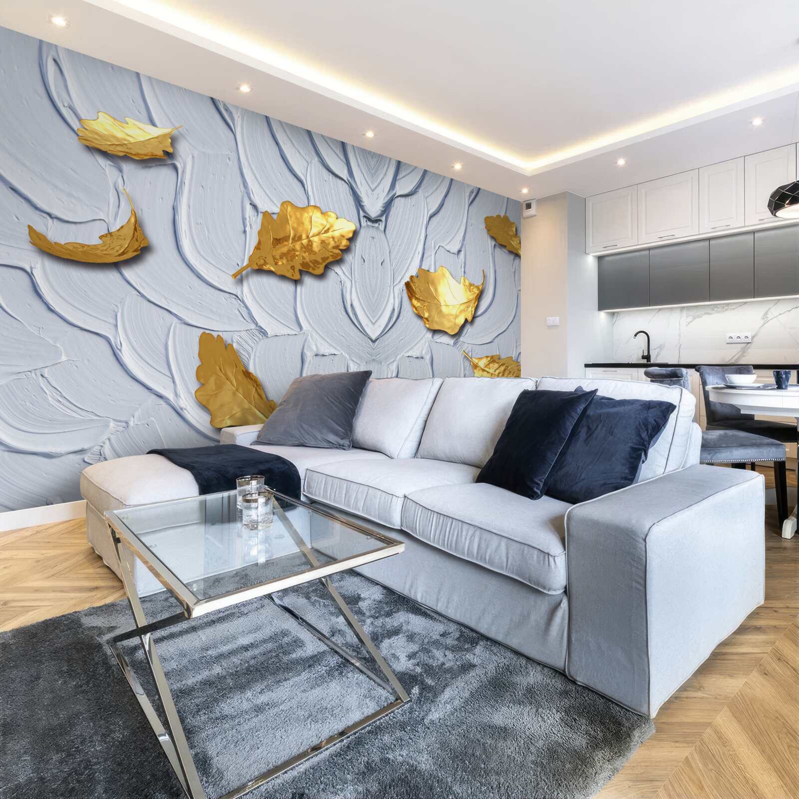 Фотошпалери на поверхні води осідає золоте листя