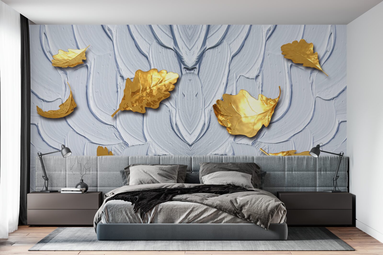 Фотошпалери на поверхні води осідає золоте листя