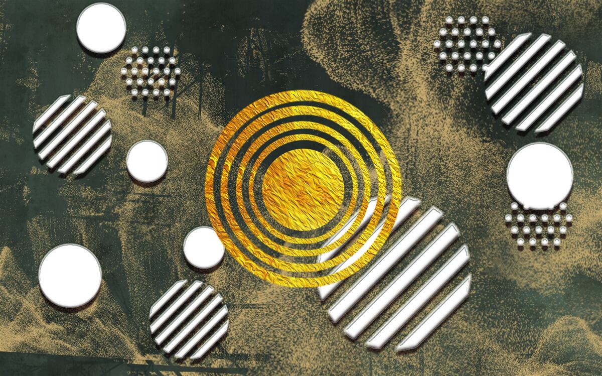 Фотошпалери злиття різних форм на туманному тлі