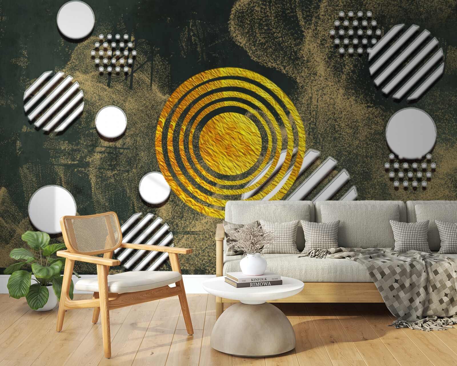 Фотошпалери злиття різних форм на туманному тлі