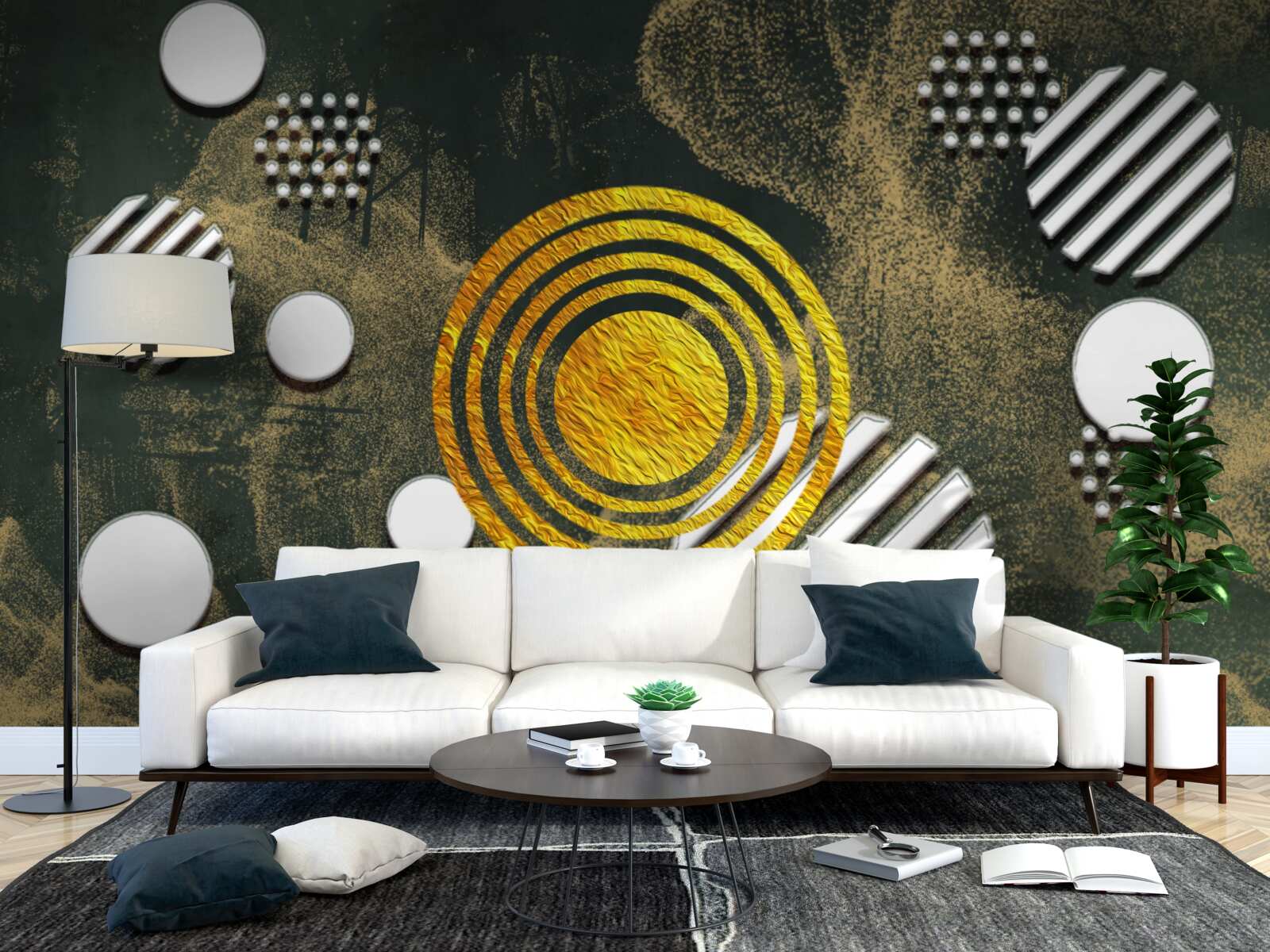 Фотошпалери злиття різних форм на туманному тлі