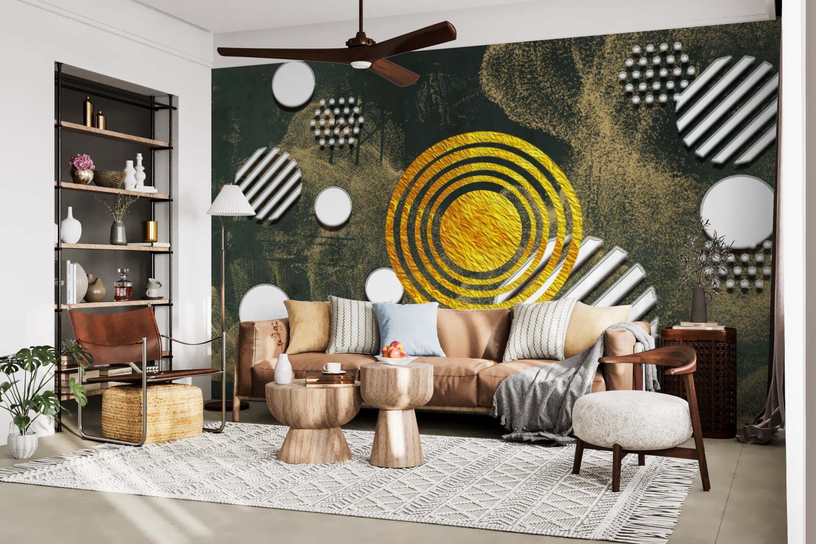 Фотошпалери злиття різних форм на туманному тлі