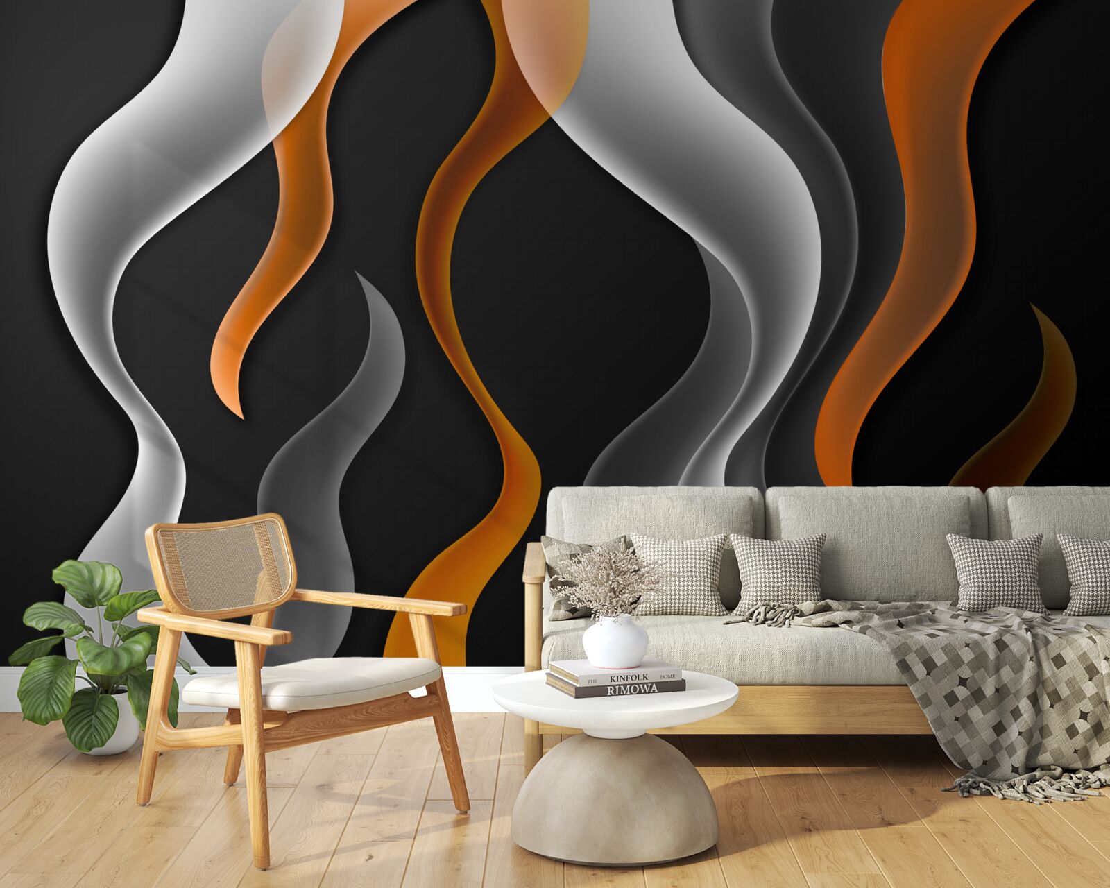 Фотошпалери хвилі сірих і коричневих тонів