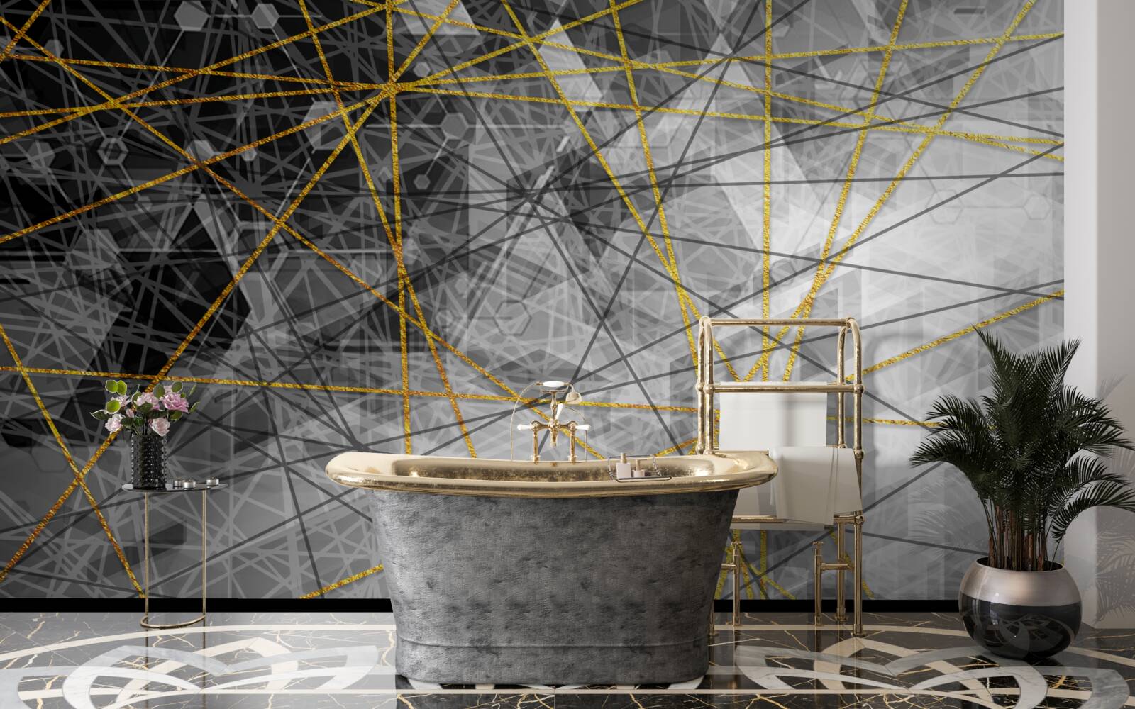 Фотошпалери золота нитка та каміння