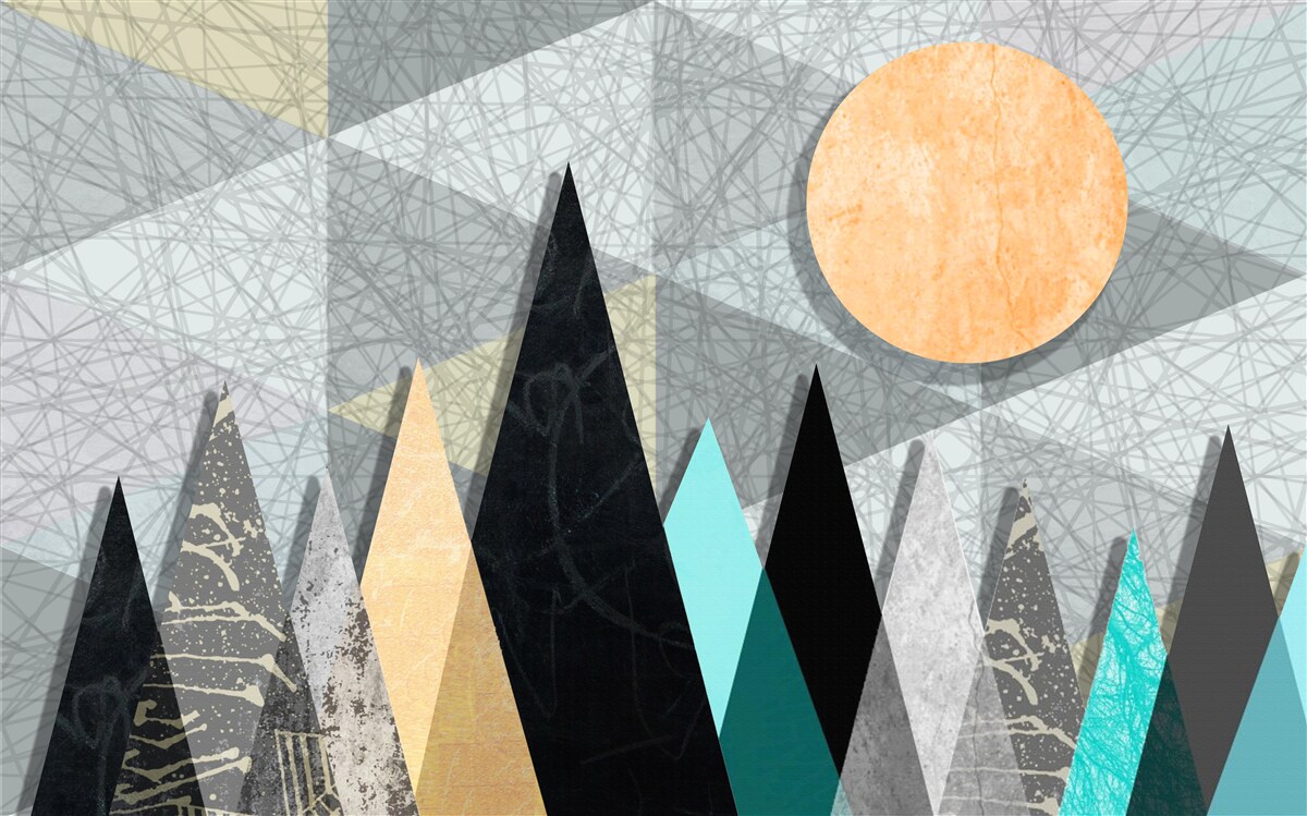 Фотошпалери захід сонця над сосновим лісом