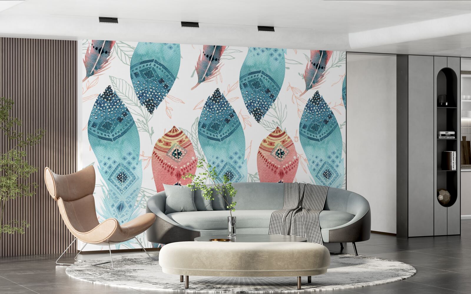 Фотошпалери акварельна ручка в основі фону