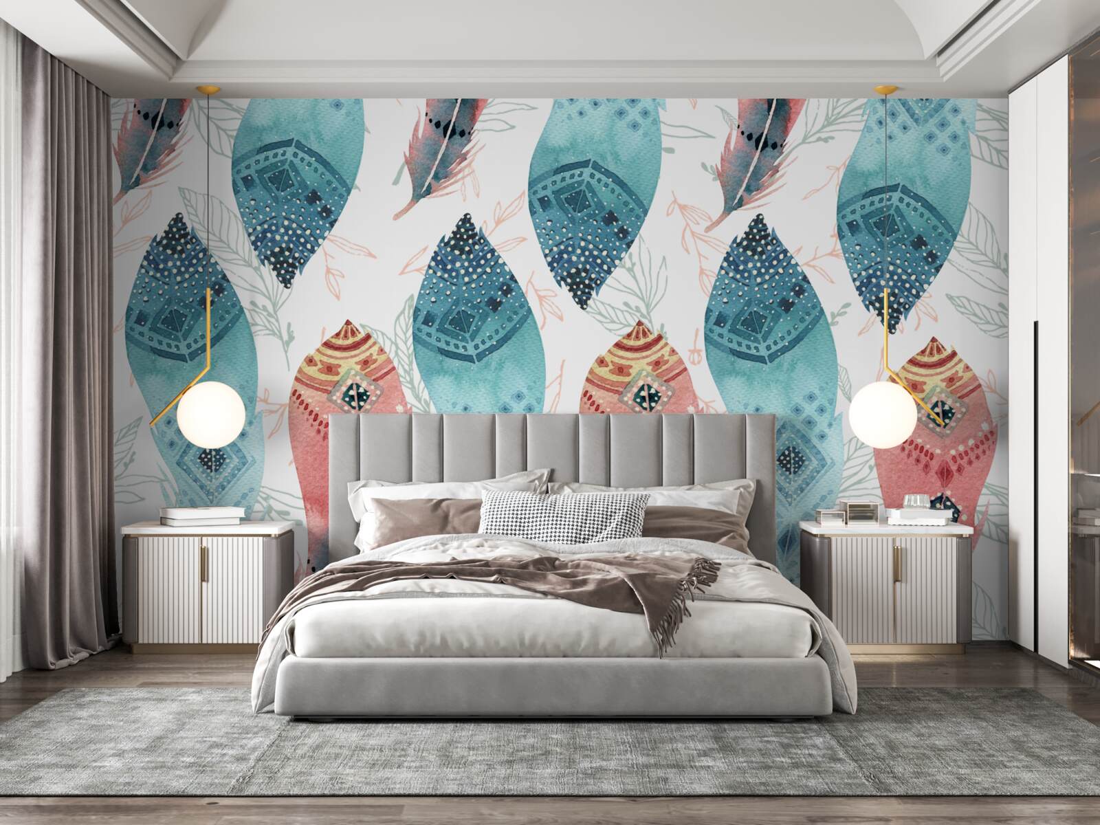 Фотошпалери акварельна ручка в основі фону