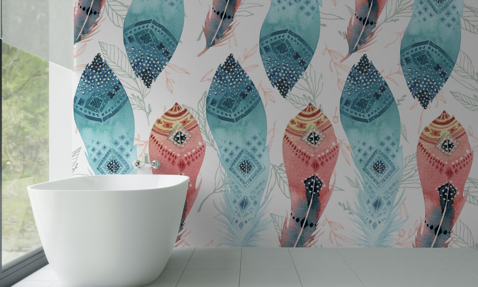 Фотошпалери акварельна ручка в основі фону