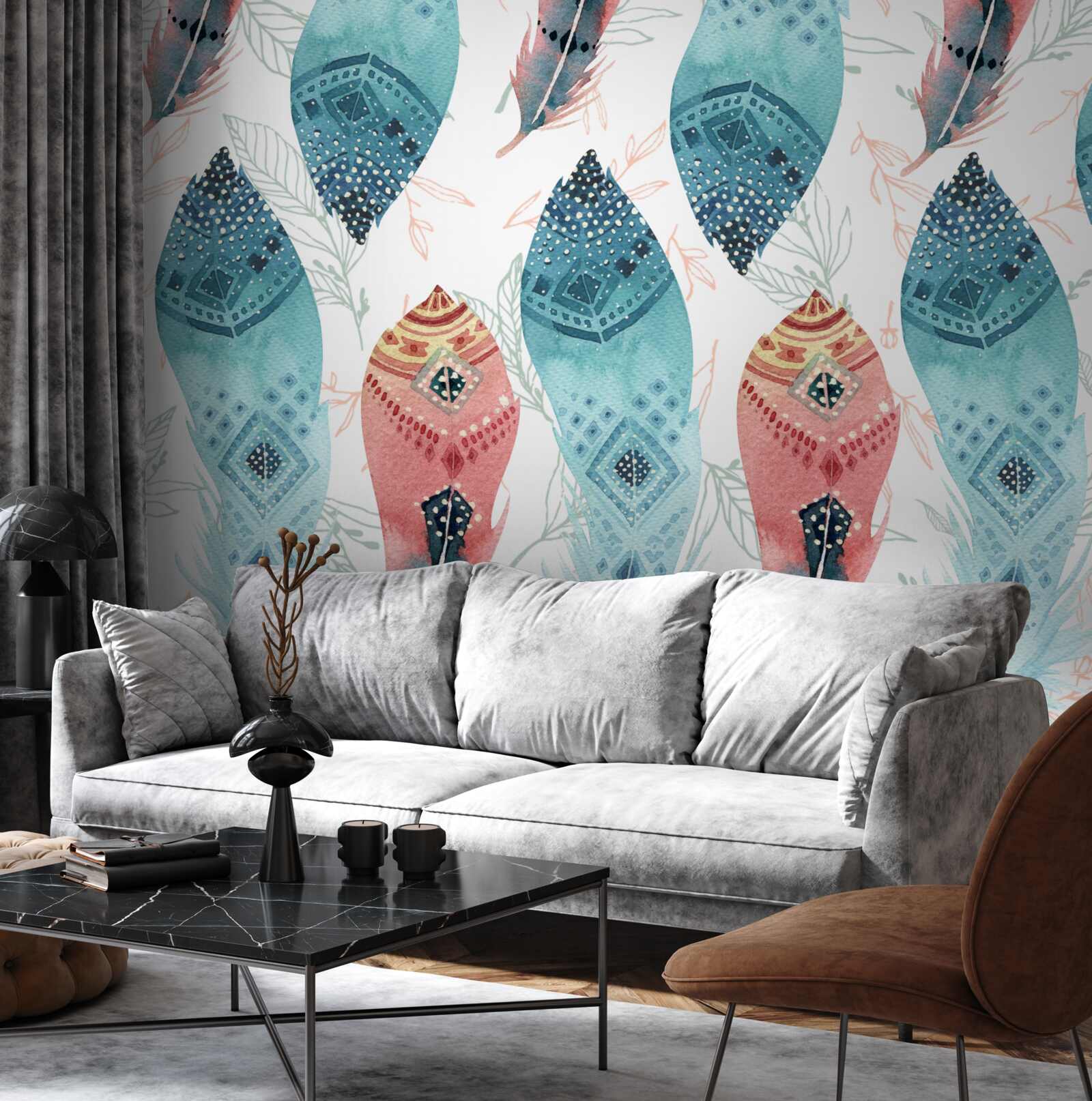 Фотошпалери акварельна ручка в основі фону