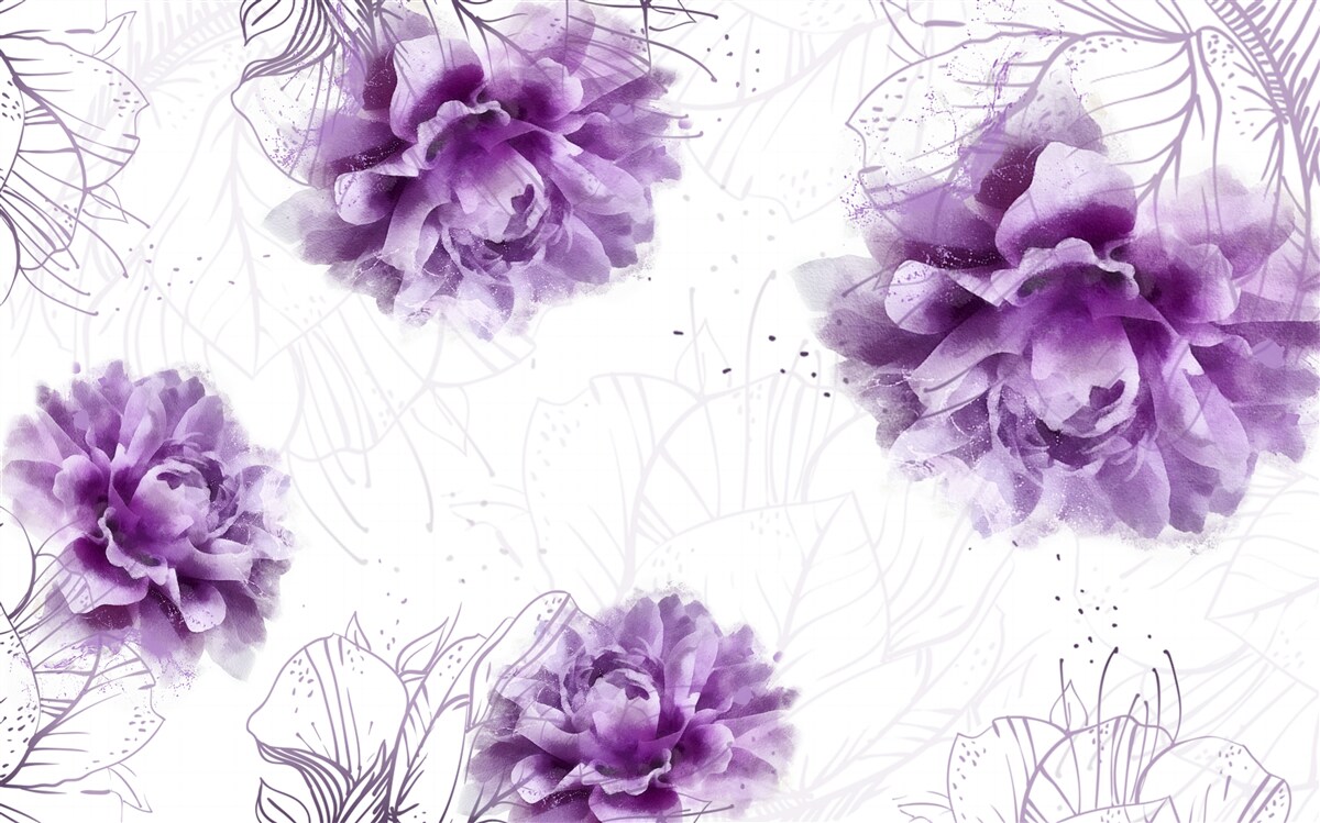 Фотошпалери півонії мають гарний бузковий відтінок