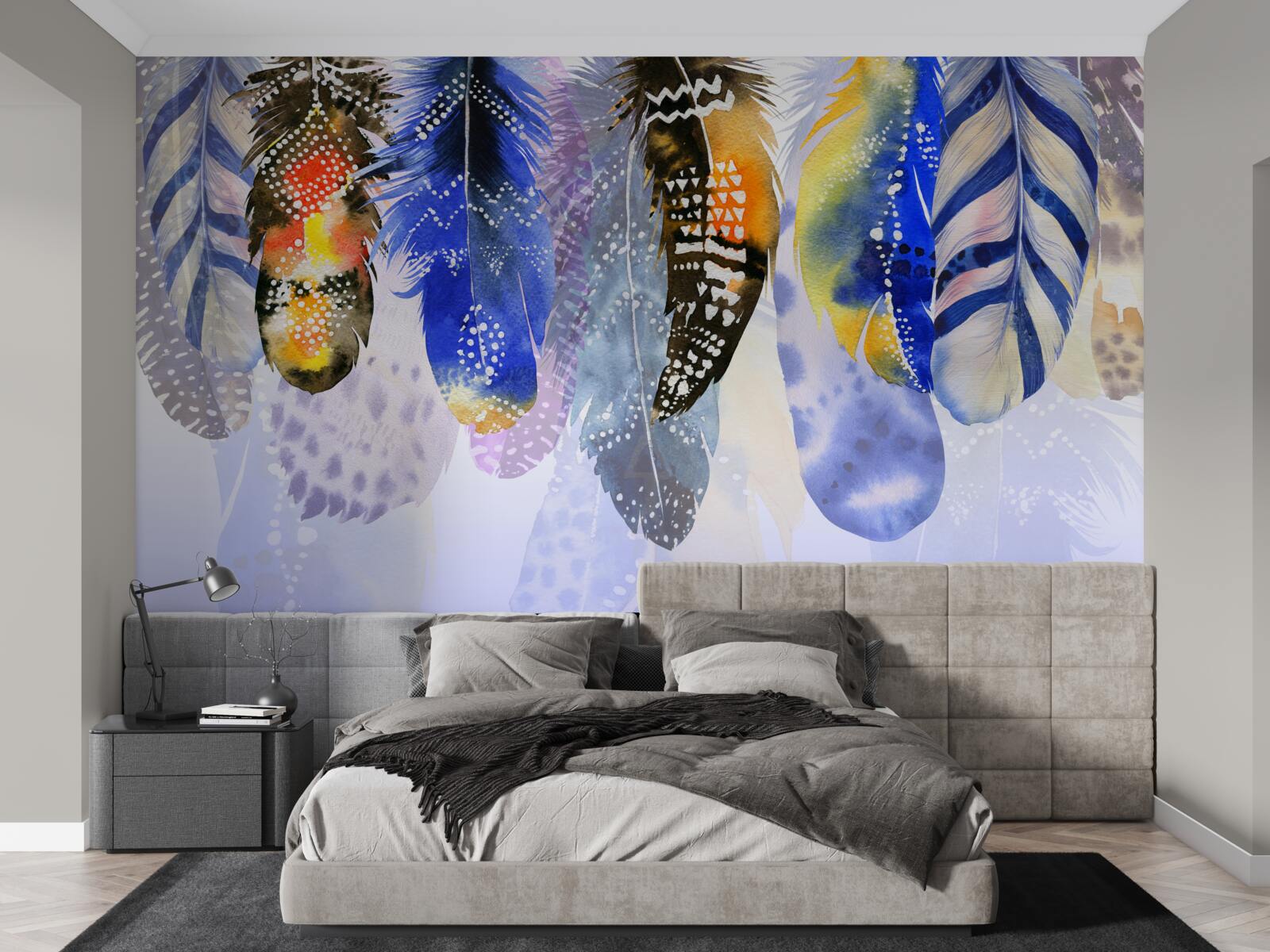 Фотошпалери розвішуйте різні пір'я