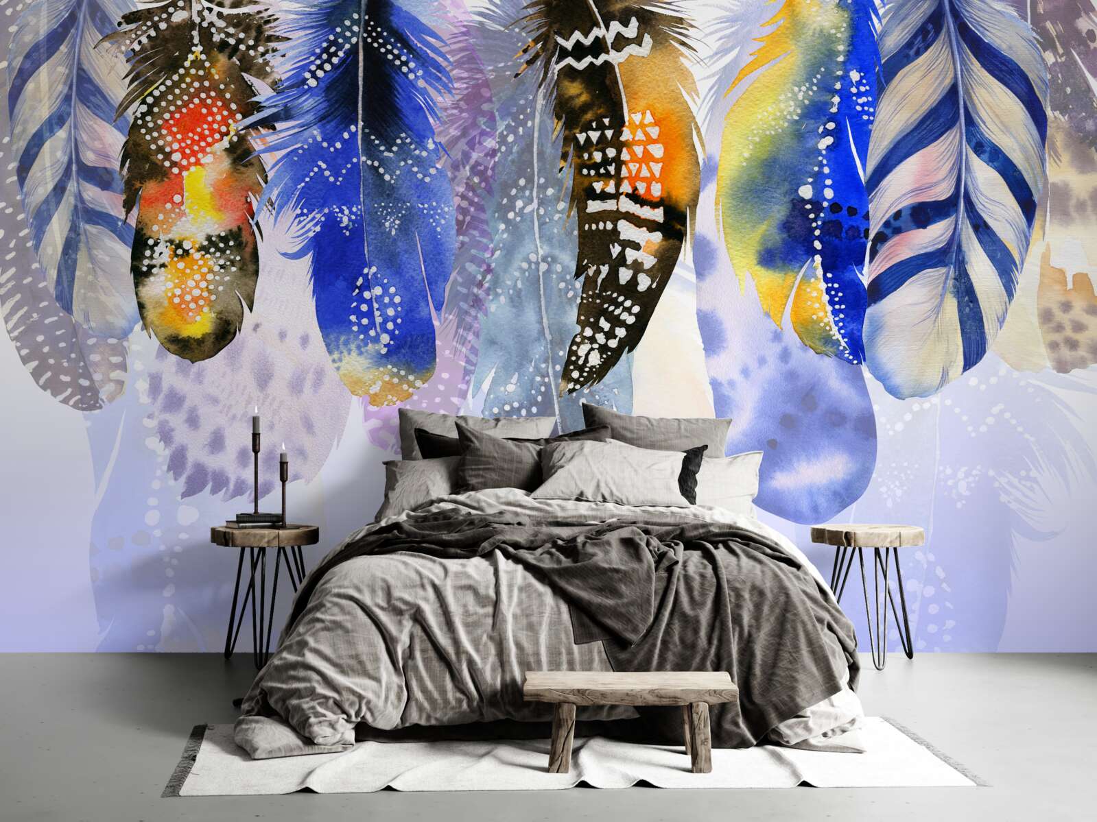 Фотошпалери розвішуйте різні пір'я