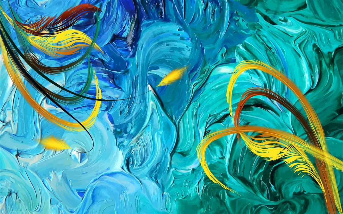 Фотошпалери сині гуашеві пігменти різних відтінків