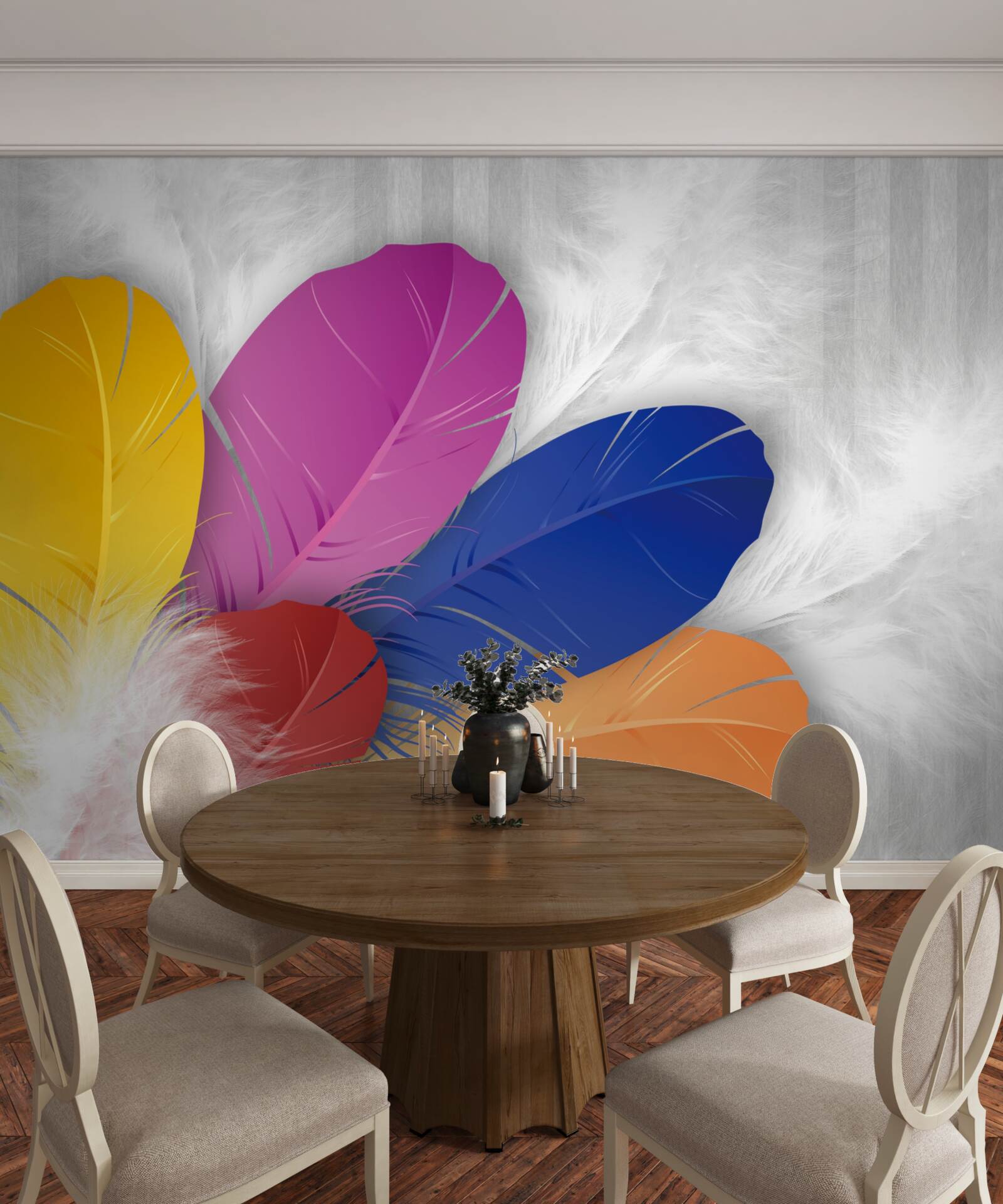 Фотошпалери яскраве та ретельно відполіроване пір'я