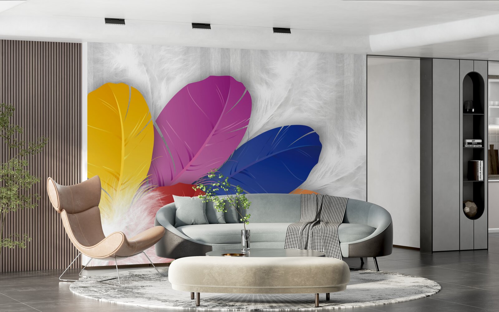 Фотошпалери яскраве та ретельно відполіроване пір'я