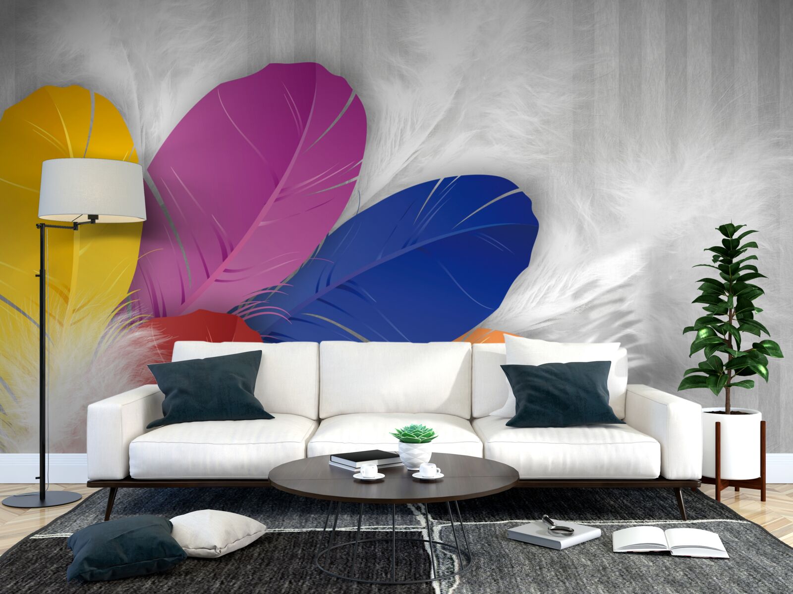 Фотошпалери яскраве та ретельно відполіроване пір'я