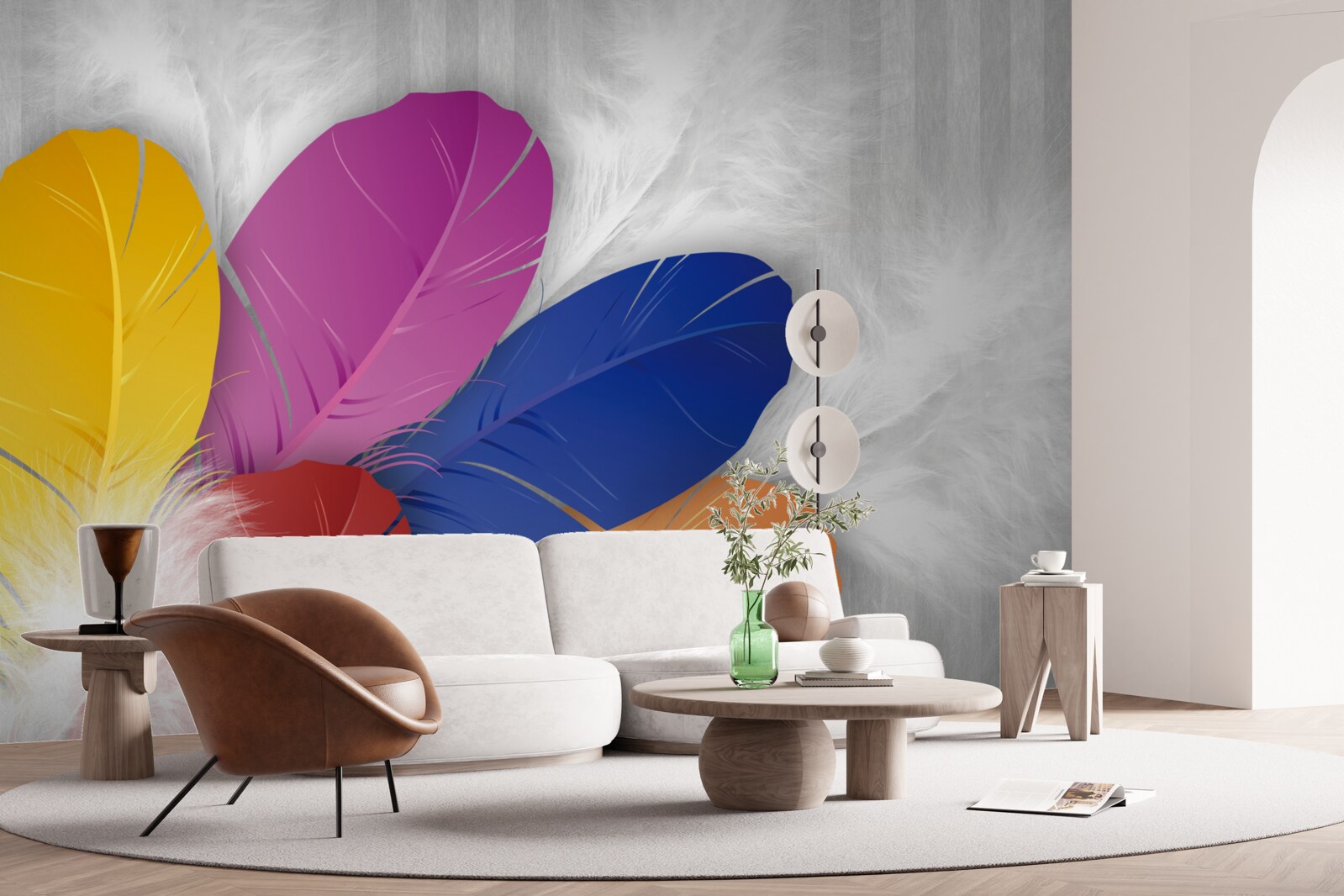 Фотошпалери яскраве та ретельно відполіроване пір'я