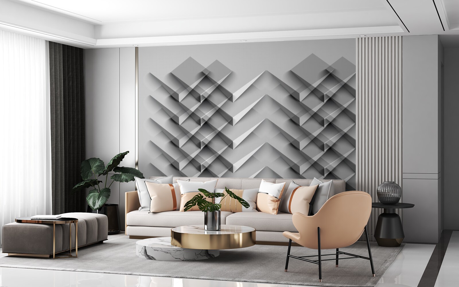 Фотошпалери Стек 3d трикутників