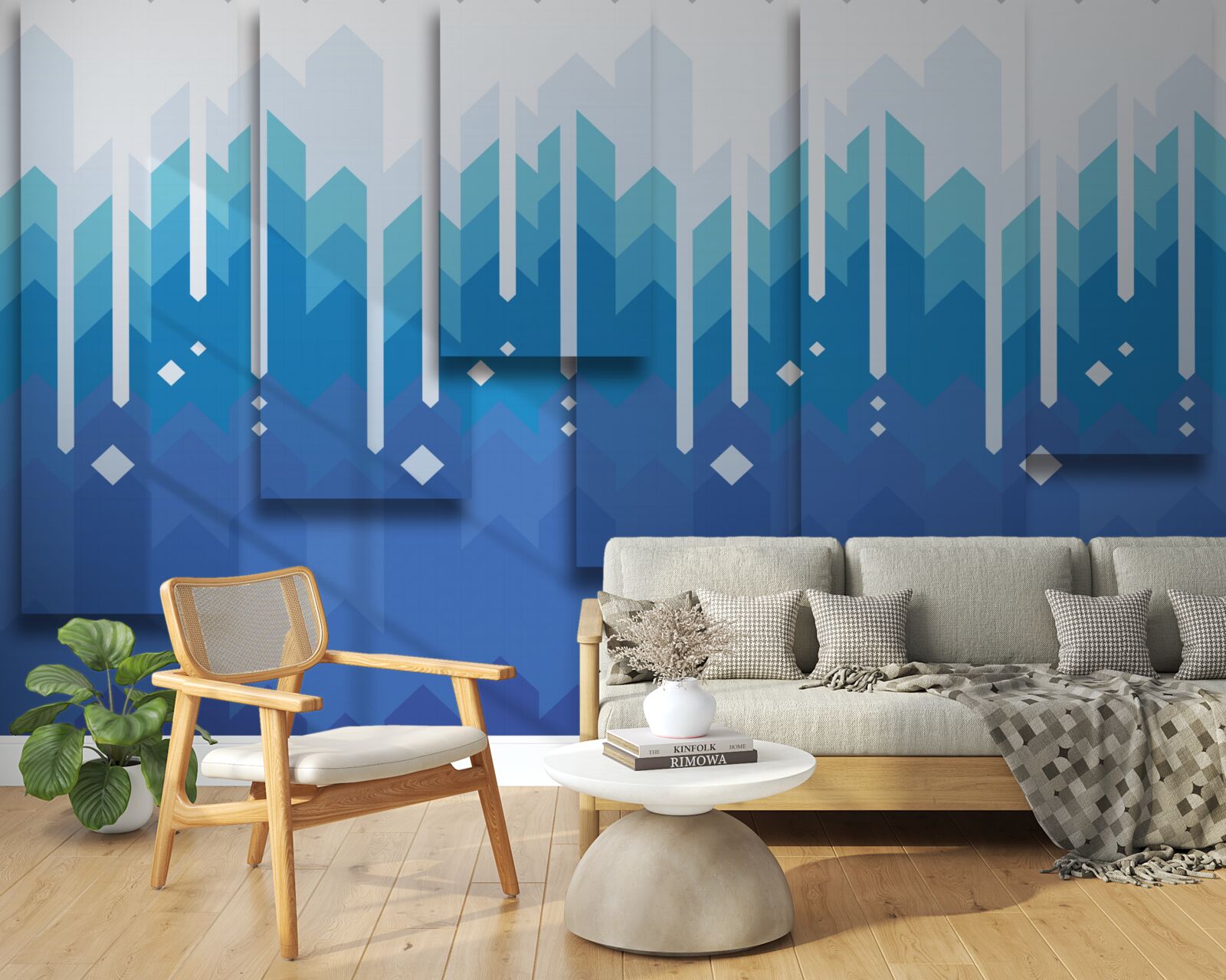 Фотошпалери каскадні гори виділяються холодною величчю