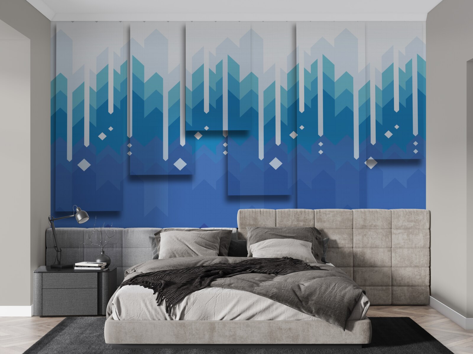 Фотошпалери каскадні гори виділяються холодною величчю